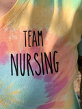 Team Nursing Tie Dye Pastel V-Neck